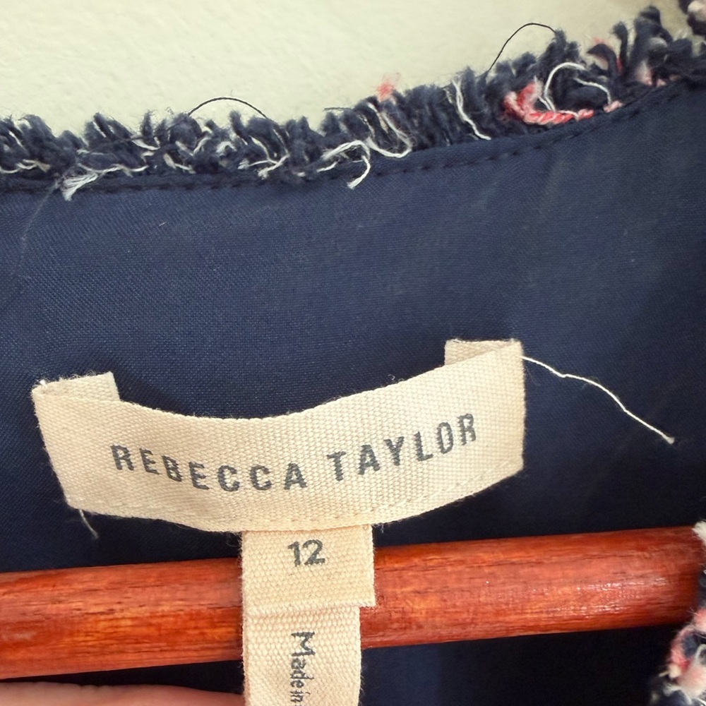 Rebecca Taylor Navy Blue Tweed A-line Dress - Picture 2 of 13